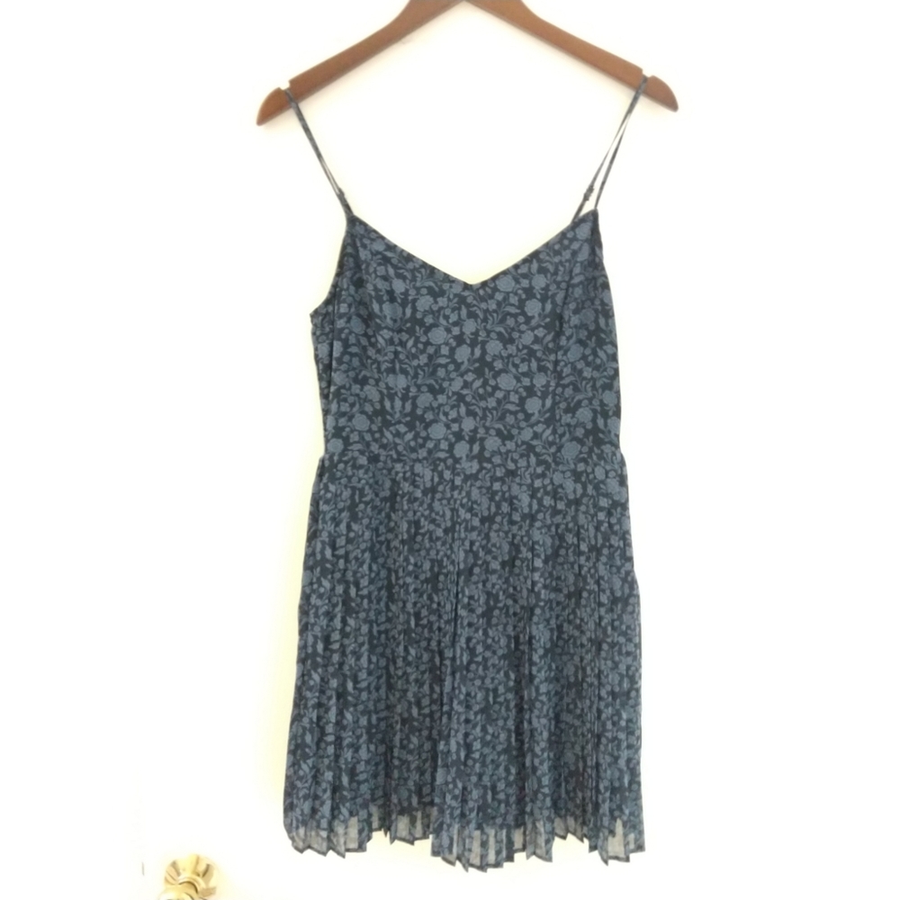 Blue floral mini dress